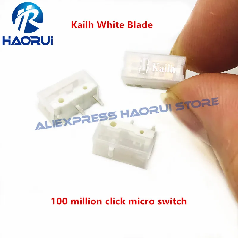 Kailh 화이트 블레이드 마이크로 스위치, 100 만 클릭, 컴퓨터 게임 마우스, 왼쪽 오른쪽 수리 마이크로 스위치 단추, 신제품, 10 개-1 개