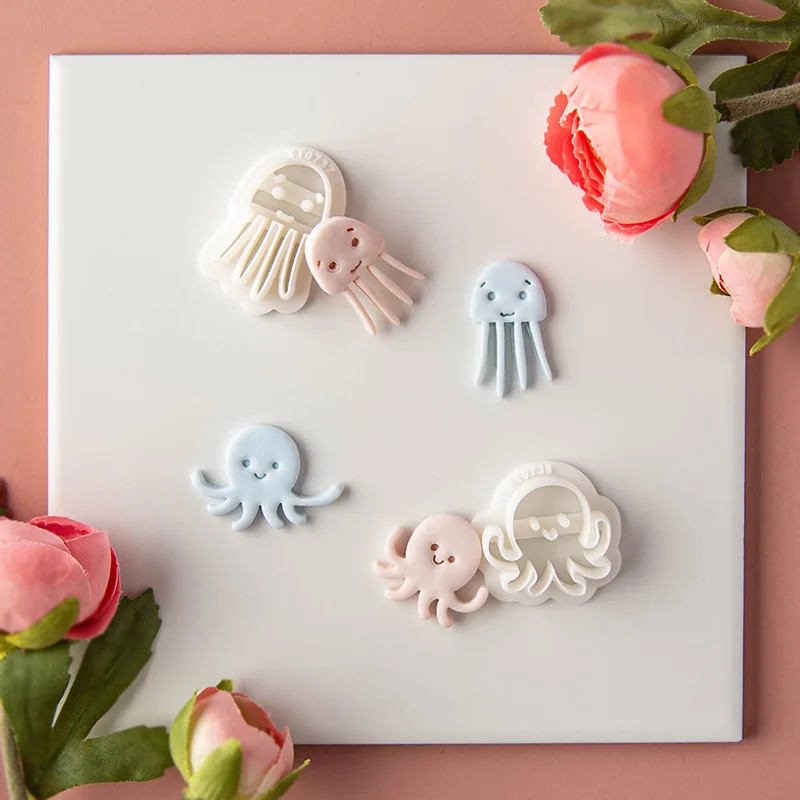 Polymer Clay Cutter Ocean Series Earring Cutters Cartoon Underwater World Clay Modeling DIY Earrings Pendant Jewelry Cutting Die Hand Tools