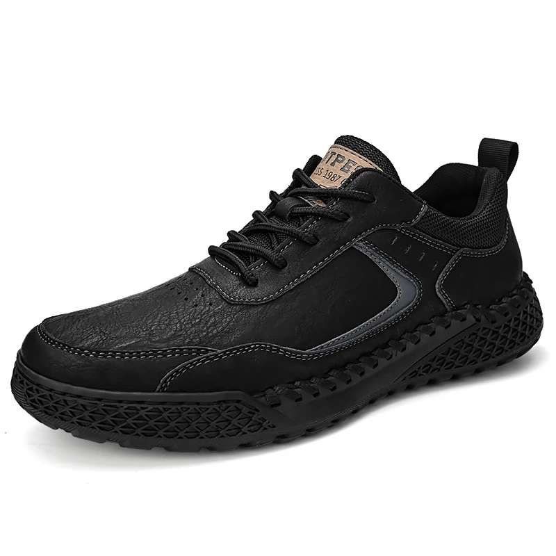 Hot Selling Men's Genuine Leather Casual Shoes Europe America Thick Soled Outdoor Hiking Shoes Massage Soles Men's Sports Shoes 6