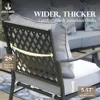 6 Piece Patio Furniture Set, 2 X Rocking Cushioned Chair, 2 X Cushioned Ottoman, 1 X 3-Seat Sofa with Marbling Coffee Table 4