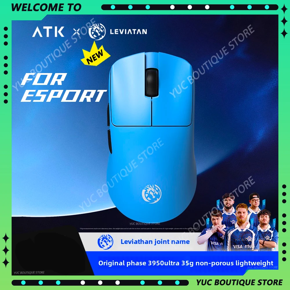 Wireless Gaming Mouse ATK Blazing Sky F1 8K Dual E-sport Mode Wireless Accessory Polling Rate Lightweight Game Custom