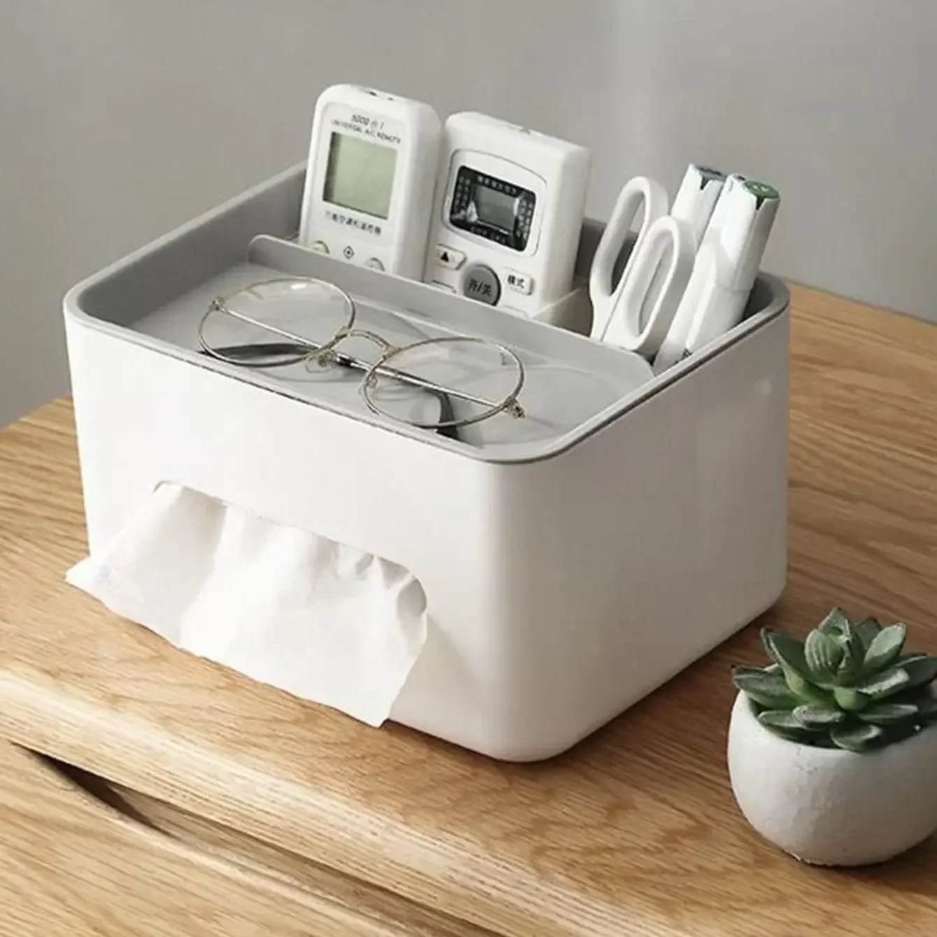 1pc-Tissue Organizer Box Desktop Sundries Storage Tissue Box Remote Control Storage Box Desktop Tissue Holder