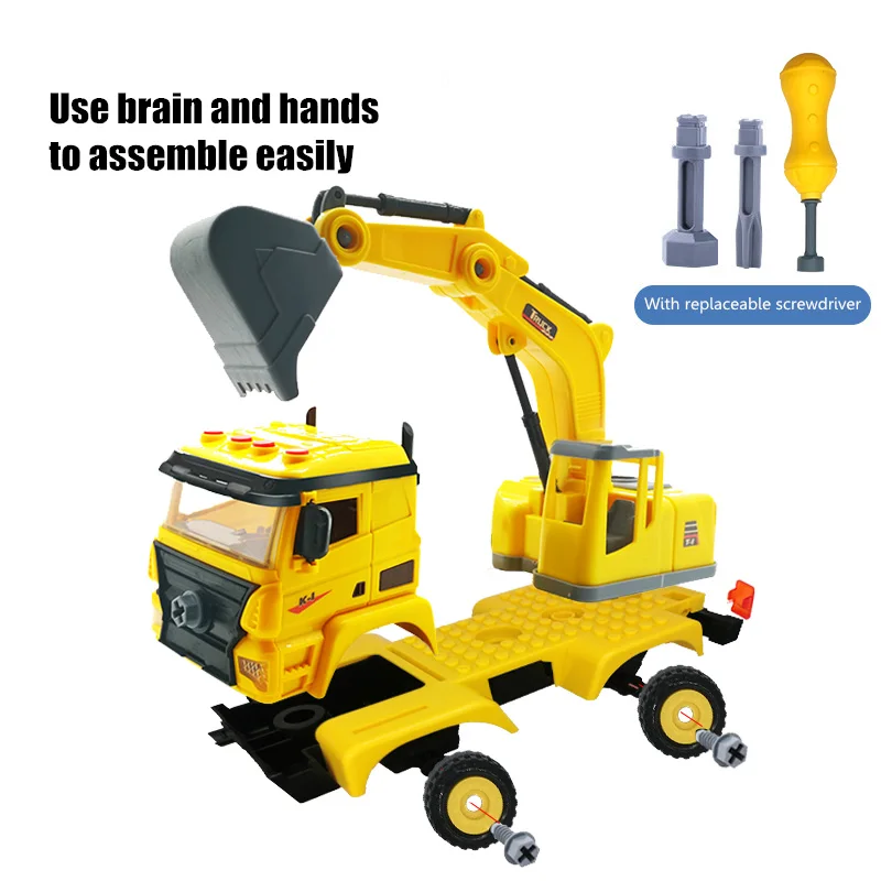 Nut Disassembly Loading Unloading Engineering Truck Excavator Bulldozer Child Screw Boy Creative Tool Education Toy Car Model