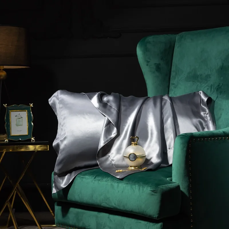 Pure Silk Pillowcase 2 PCS Queen King Size for Hotel Home Soft Healthy Cushion Cover Pillowcase Silk Pillow Case 48*74CM