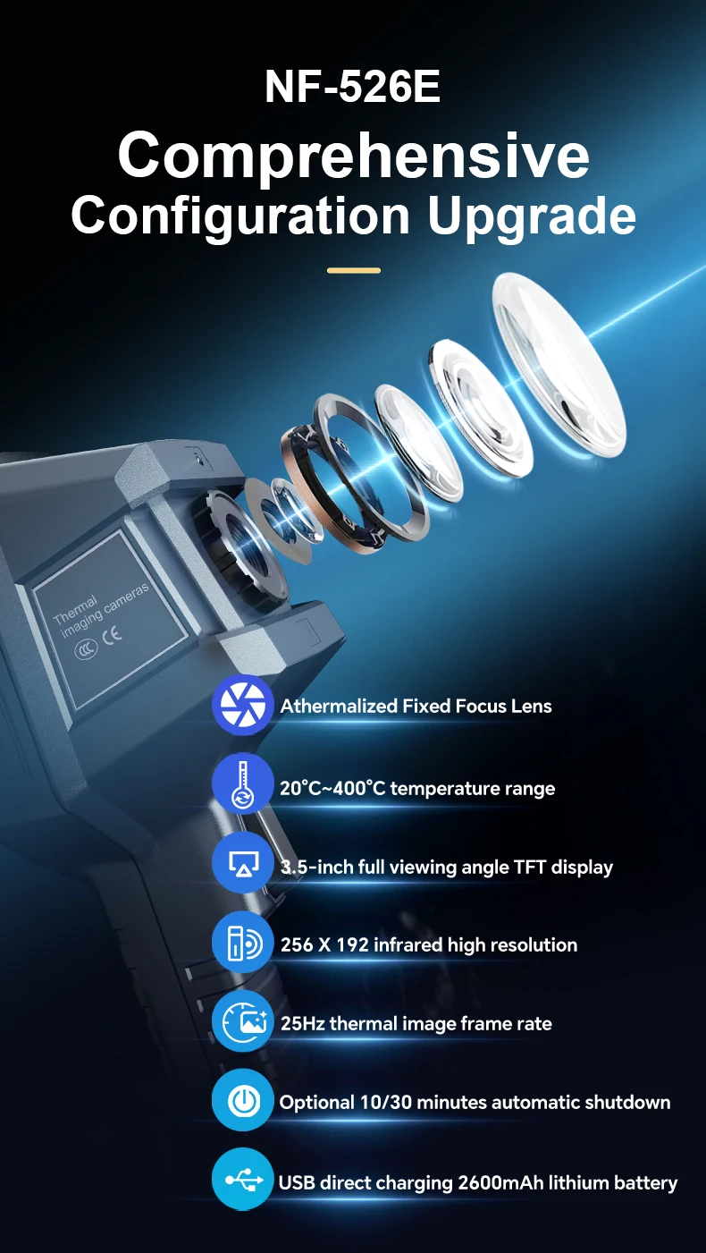 NOYAFA NF-526E Infrared Thermal Imager Camera 256 x192 25HZ High Sensitive Indus