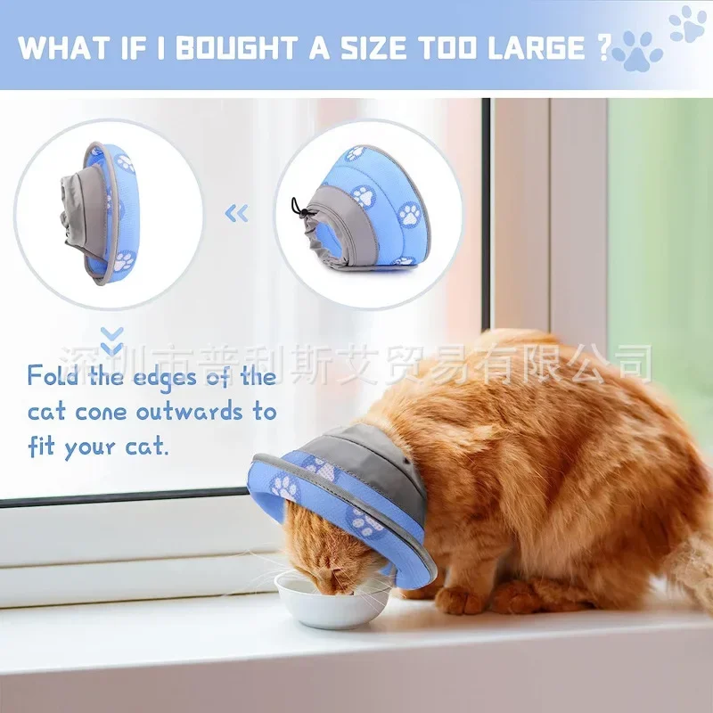Verstellbares Katzen kegel halsband Weiches Anti-Biss-Schutz katze Elizabeth Halsband Katzen-und Hunde chirurgie Medizinischer Halsring Katzen zubehör – Detail 11