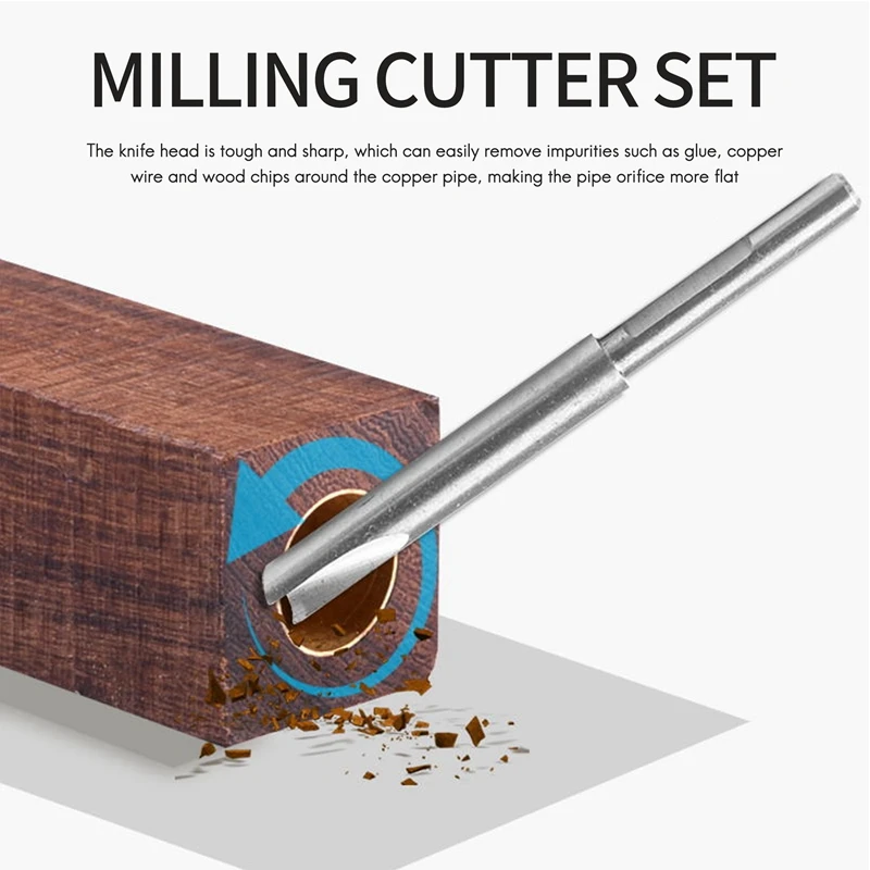 HOT-Pen Barrel Trimming System With 3/4 Inch Cutting Head,7Mm, 8Mm, 3/8 Inch, 10Mm Pilot Shafts, Pen Barrel Mill Trimmer Set