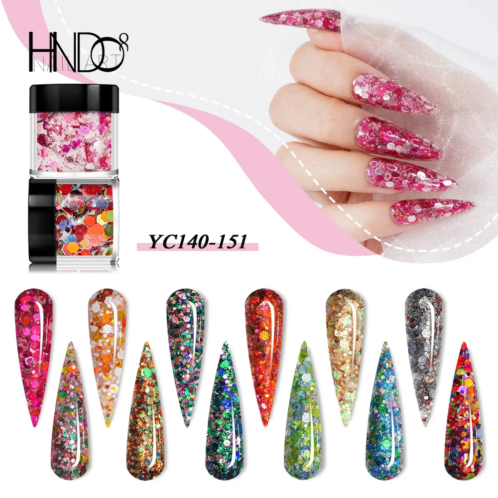 Bottle Dipping Acrylic Powder Nail Art Design Glitter 12 Colors Professional Manicure DIY Pigment Dust Decor