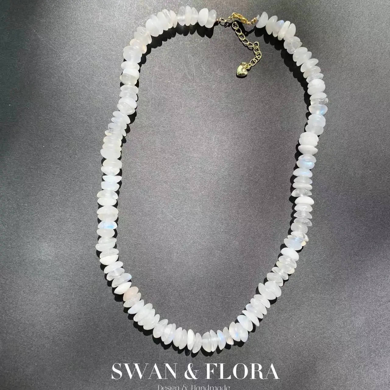 Natural Blue Moonstone Choker Necklace Quartz Crystal Gemstone Women High Quality Jewelry Design Handmade