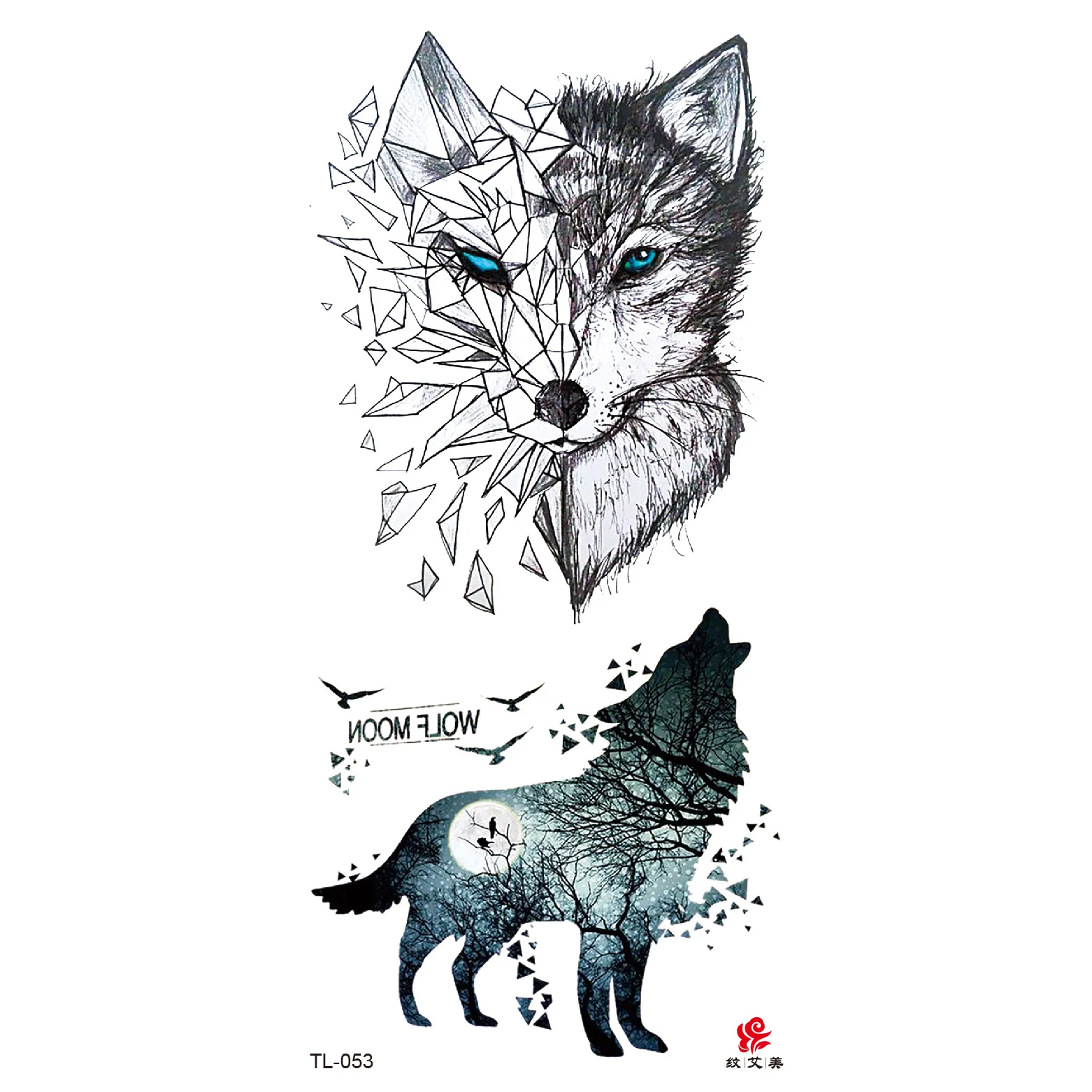 

Wholesale 30 Pieces/Lot,Water Transfer Waterproof Temporary Fake Tattoos Sticker,Beautiful Sexy Cool Body Art,Wolf Flower Animal