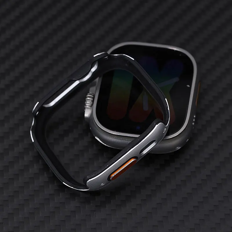 Titanium Color Waterproof Matte Zinc Alloy Protector for Apple Watch Ultra 2 49mm