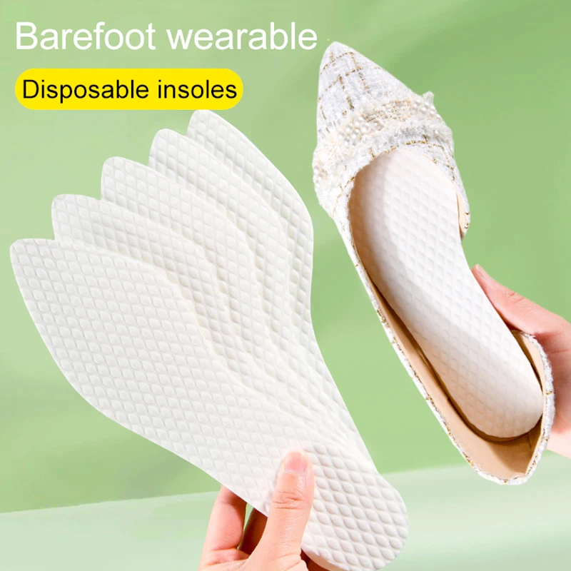 10 Pairs Ultra-thin Disposable Shoe Inserts Insoles For Women Summer Breathable Sweat Absorbing Sanitary Wood Pulp Shoe Pad