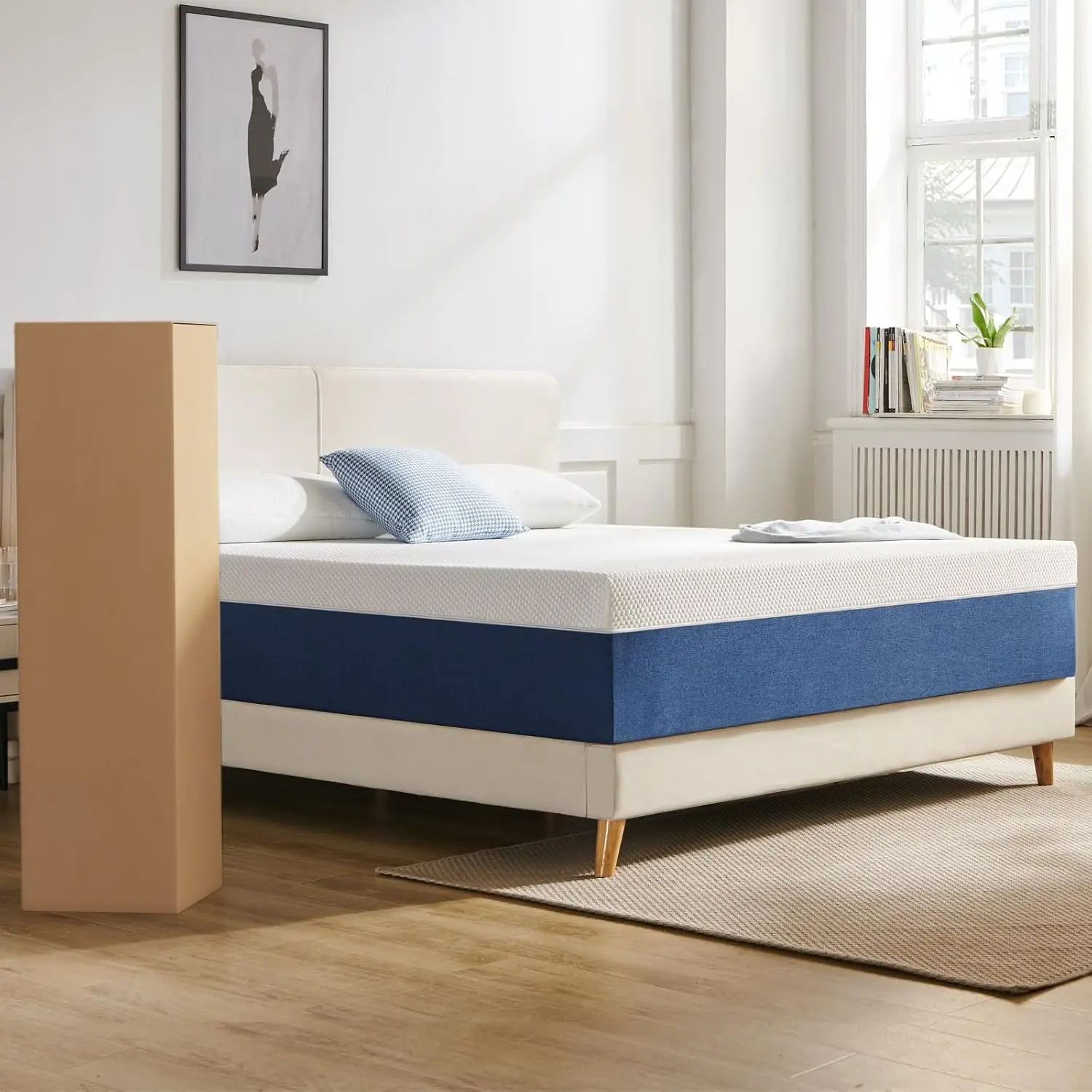 10 Inch Gel Memory Foam Mattress Firm Support Removable Cover Fits Various Bed Frames Non Fiberglass Queen Size Mattress