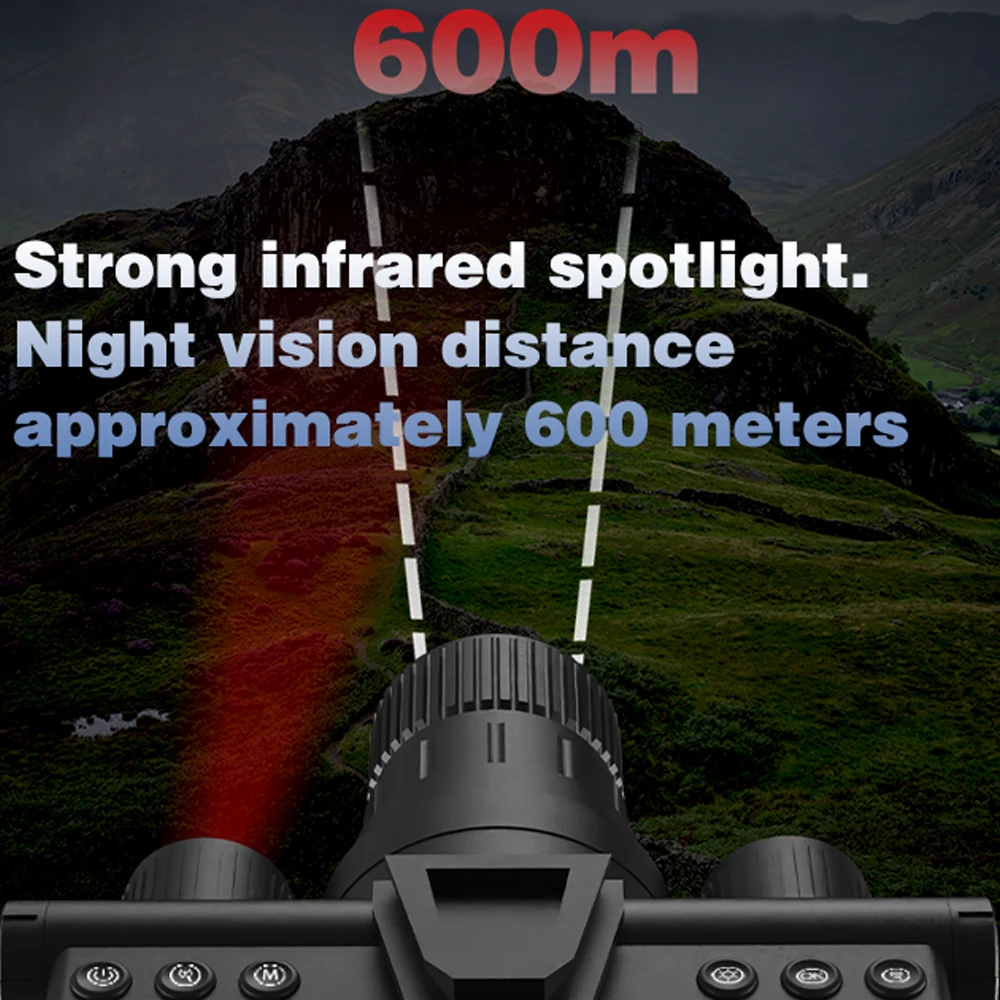Jumelles De Vision Nocturne Infrarouge 850 Nm – Portée 500 M – Support Tête – Marque Générique