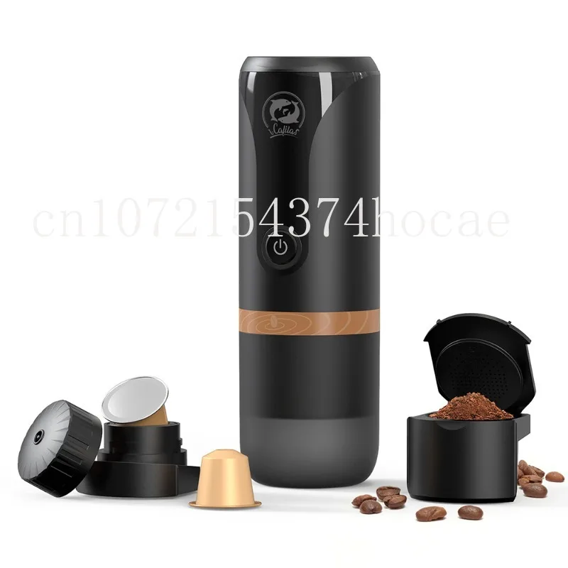 

Mini espresso machine with portable battery, compatible with ground coffee