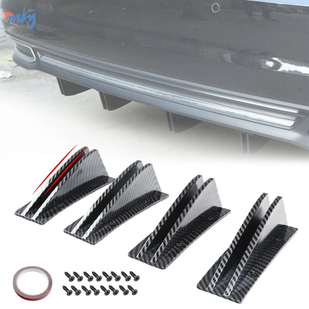 

Universal Car Rear Bumper Strip Lip Spoiler Diffuser Splitter Scratch Protector Carbon Fiber Astern Anti-collision Protection