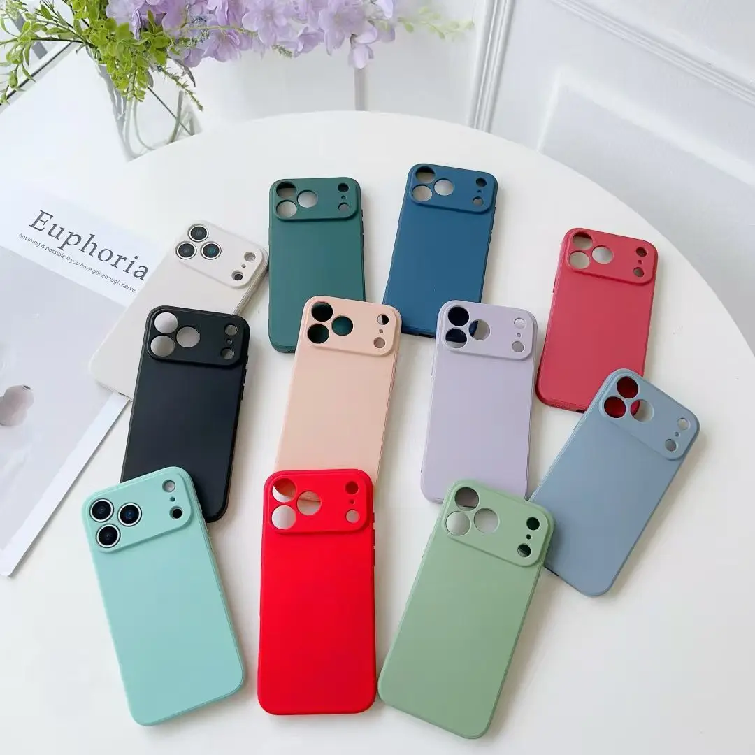 Vibrant Candy Color Silicone Phone Case with Lens Protection & Shockproof Back Cover