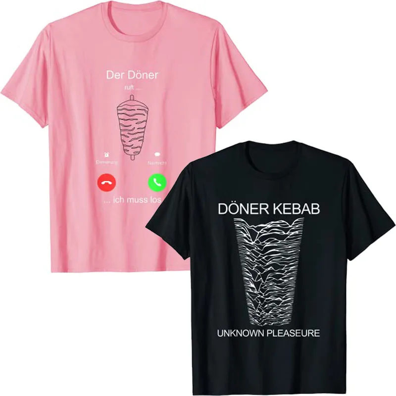 Doner Kebab Known Pleasures T-Shirt Der Doner Ruft Ich Muss Los - Kebab-Doner Tee Shirt Divertente Graphic Tee Y2K Top Regali