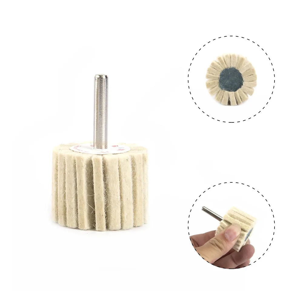 1Pcs Wolle Filz Polieren Rad 25/30/40/50/60mm Polieren Pads Mit 6mm Schaft Metall Schleifen Schleif Kopf Dreh Werkzeug Zubehör – Detail 8