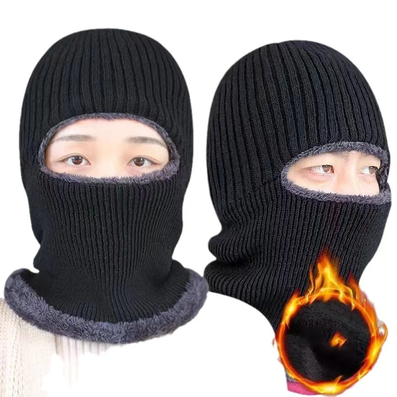 2025 Winter Knitted Balaclava Mask Thickened Windproof Warm Cycling Full Face Cover Women Men Thermal Anti-Cold Running Ski Mask