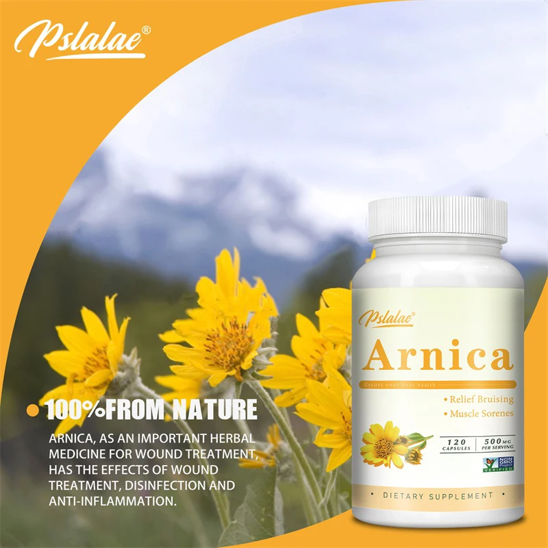 Arnica Capsules Effectively Relieves Bruising and Swelling Reduces Muscle Pain and Stiffness