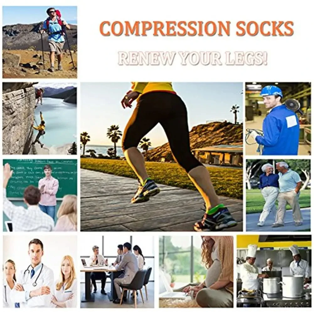 Calf Compression Socks Men Medical Varicose Veins Diabetes Edema Sports Socks Running Football Basketball Riding Knee 3/6/7