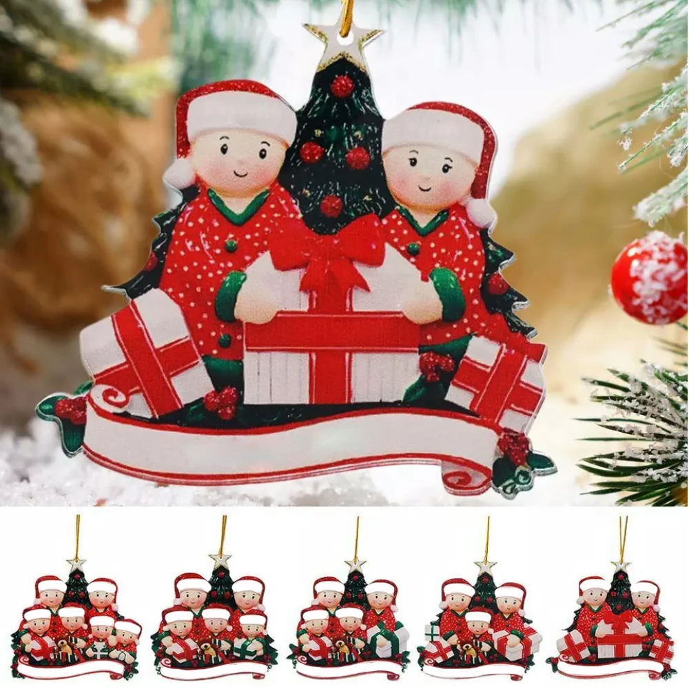 thumbnail image 5 of Adorno navideño familiar personalizado con dibujos animados, colgante para árbol de Navidad, regalo de Año Nuevo 2024, decoración para árbol de Navidad para el hogar, 5 of 5