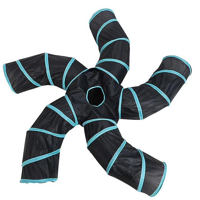 Foldable Cat Tunnel Toy 5 Ways Interactive Playing Tube Pet Game Tunnels Durable Polyester Playpen For Kitten