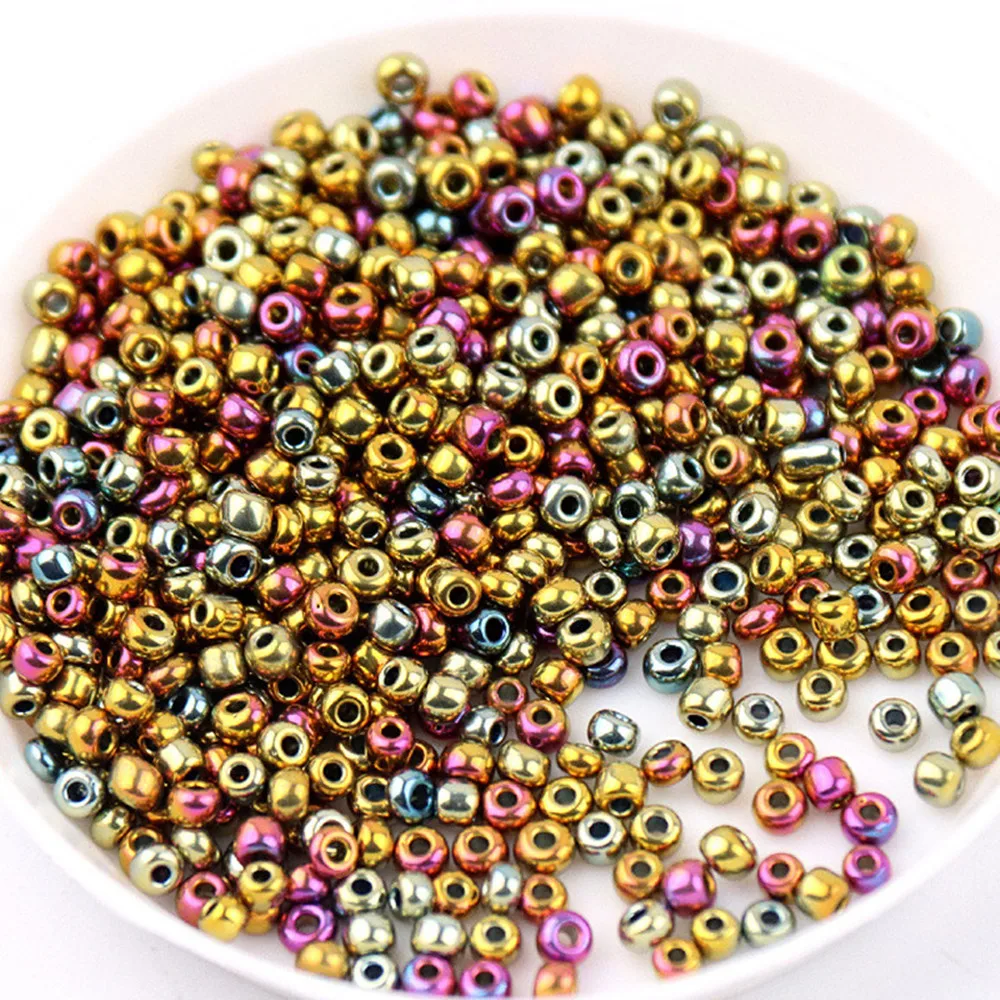 Electroplating Silver & Bronze Metallic Beads for DIY Handmade Necklaces