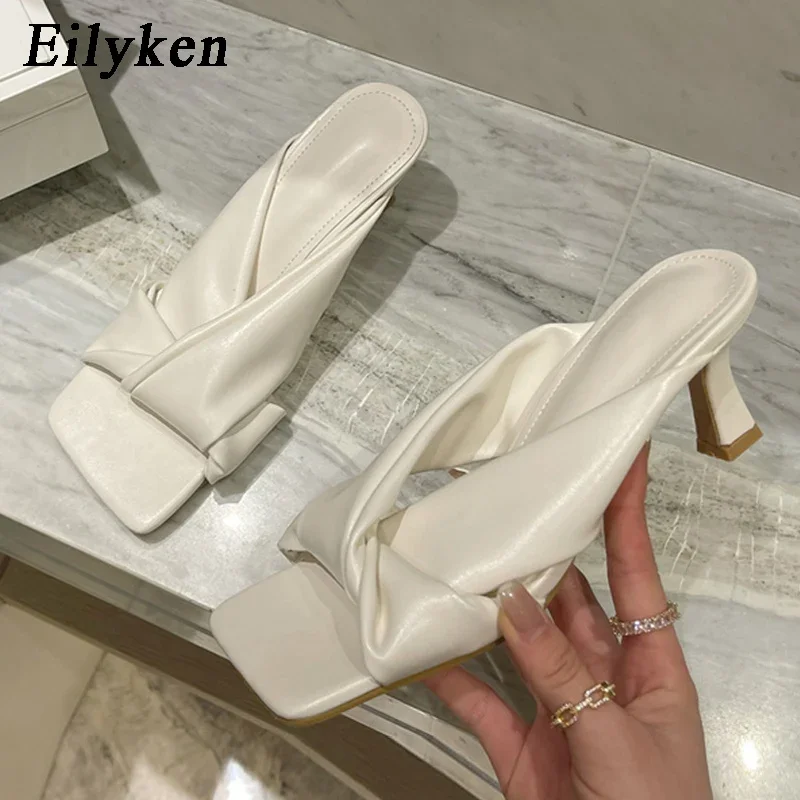 

Eilyken/модные брендовые плиссированные шлепанцы с открытым носком; Женские пляжные шлепанцы на низком каблуке; Летние уличные сандалии; Женская обувь; Размеры 35-42