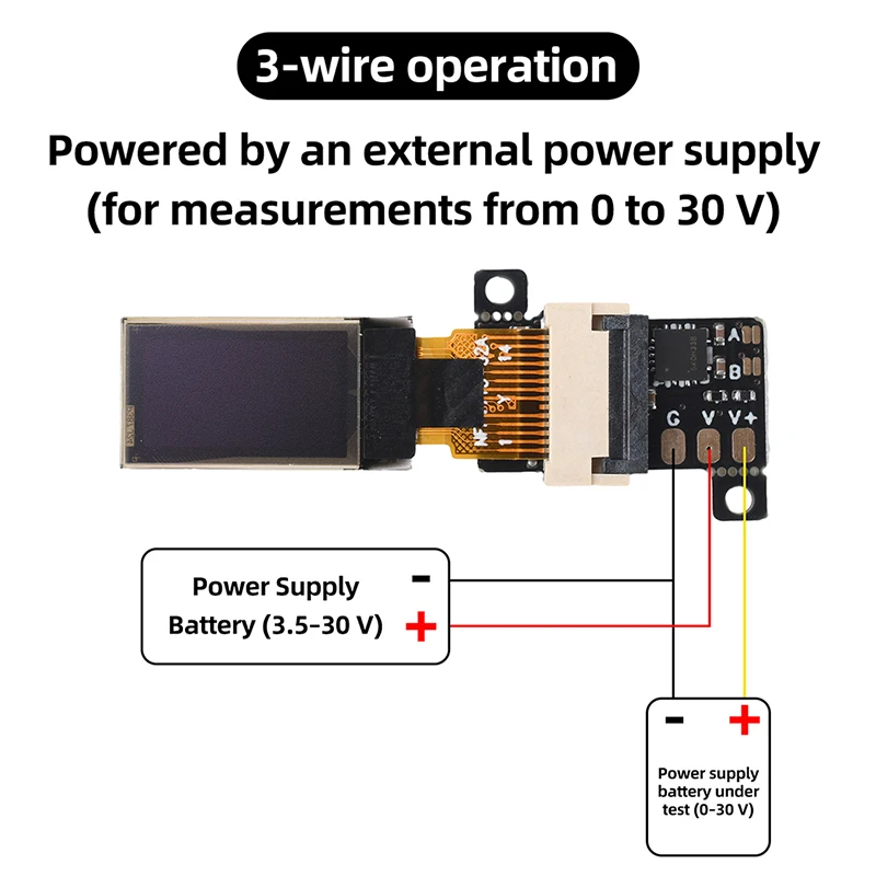 초박형 미니 Oled 디지털 전압계 Dc 0-30v 0.5 인치 Oled 디스플레이 12비트 Adc 고정밀 전압 측정기 5hz/10hz 조정 가능