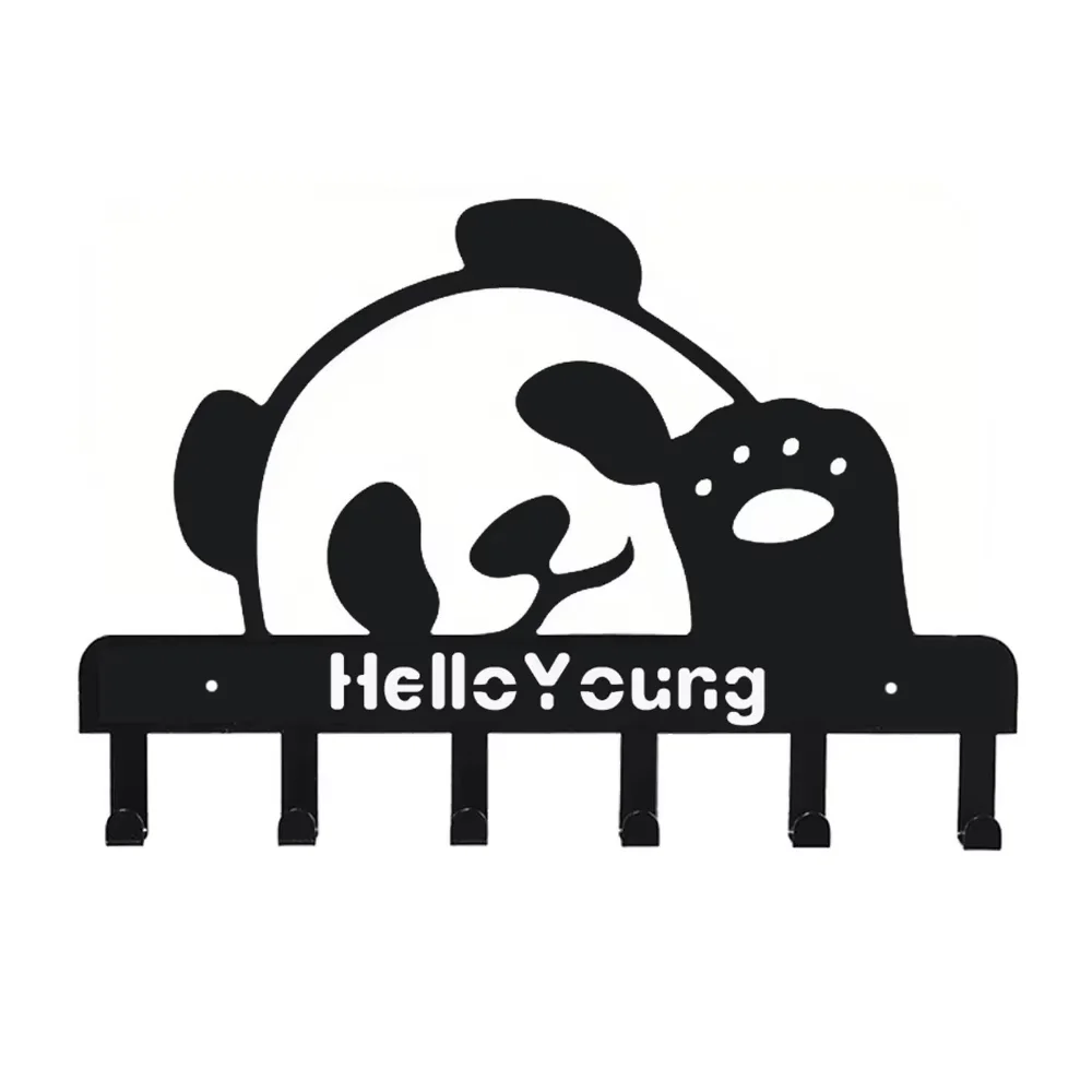 1pc Fascinating Cute Panda Keychain Wall Mounted Coat Rack Keychain Key Hanger Towel Rack Intriguing Wall Mounted Item 3