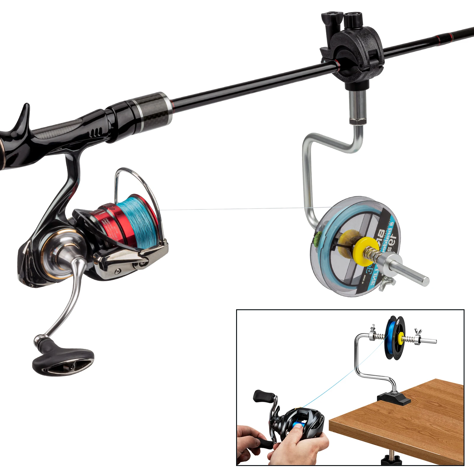 Thkfish Fishing Line Spooler System Fishing Line Avvolgitore Per Spinning E Baitcasting Reel Machine Per Rod /Table Clamp Gifts