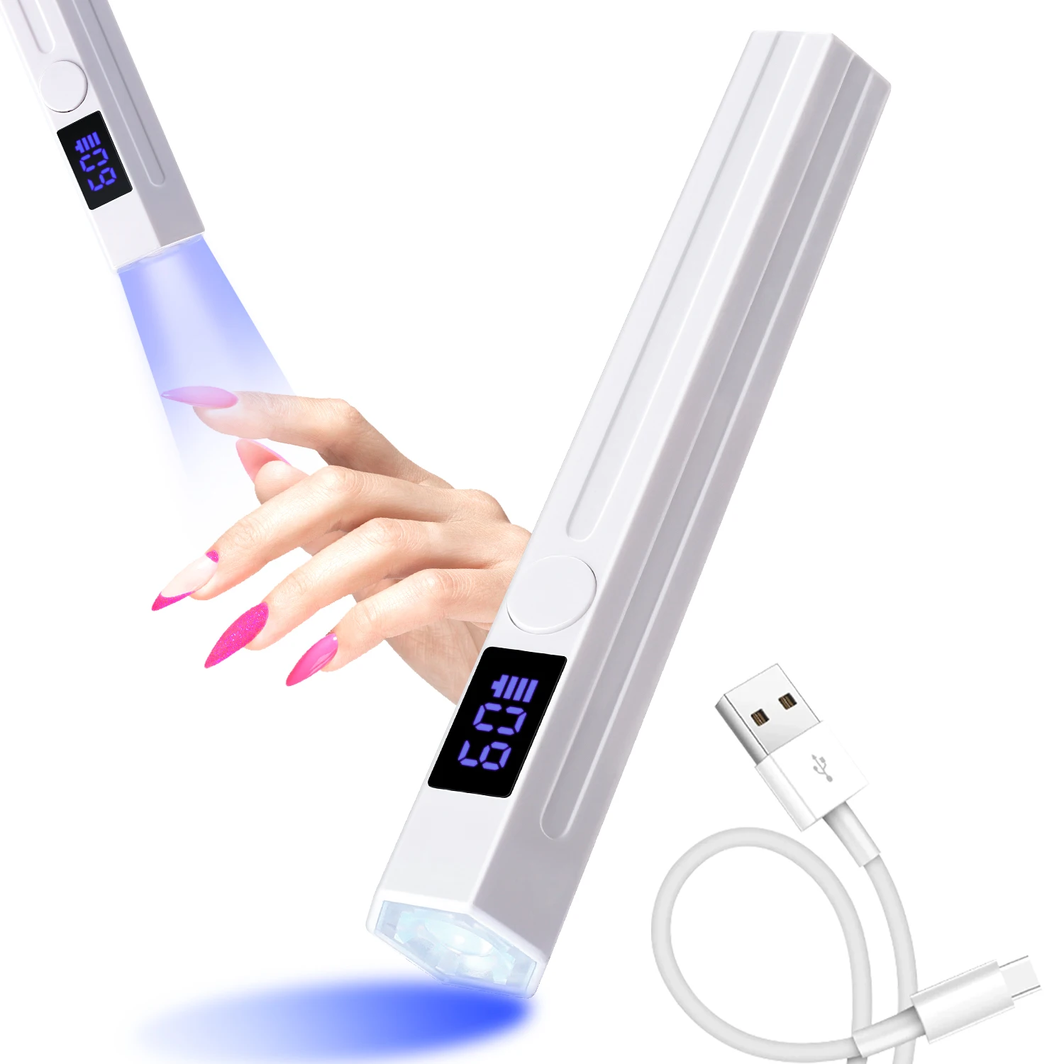 휴대용 UV LED 네일 램프, 충전식 매니큐어 램프, 모든 네일 젤 네일 광택제 경화용 미니 네일 램프, 2 타이머 설정