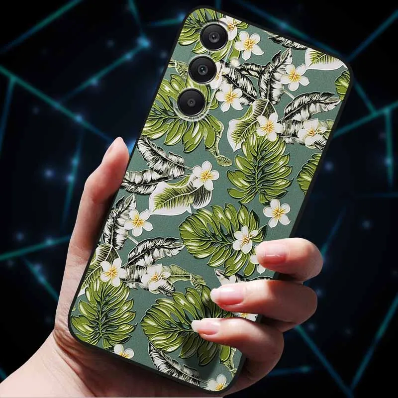 3D Floral Embossed Soft Silicone Phone Case - Elegant Back Cover Shell