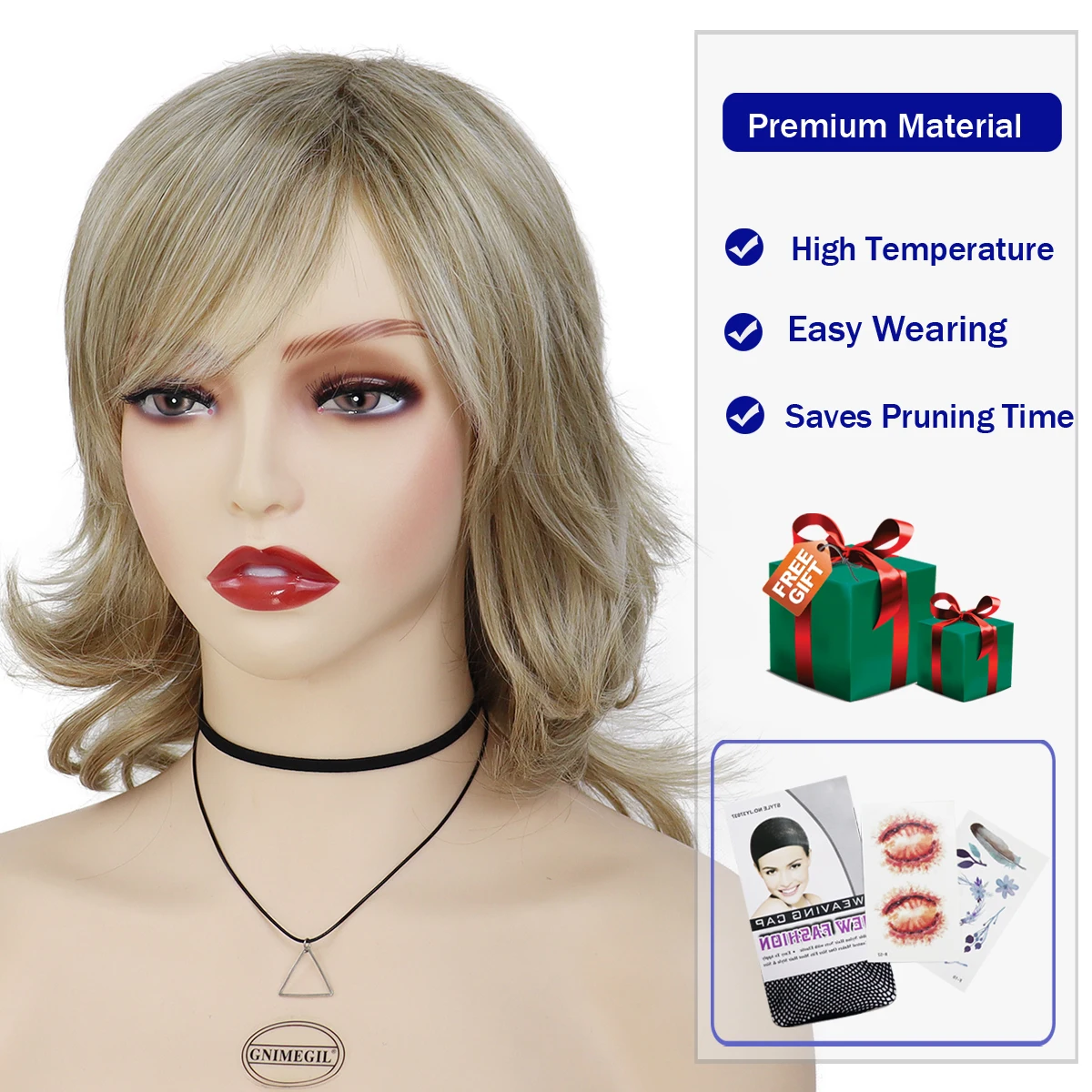 Premium Photo  Natural looking blonde wig on white mannequin head