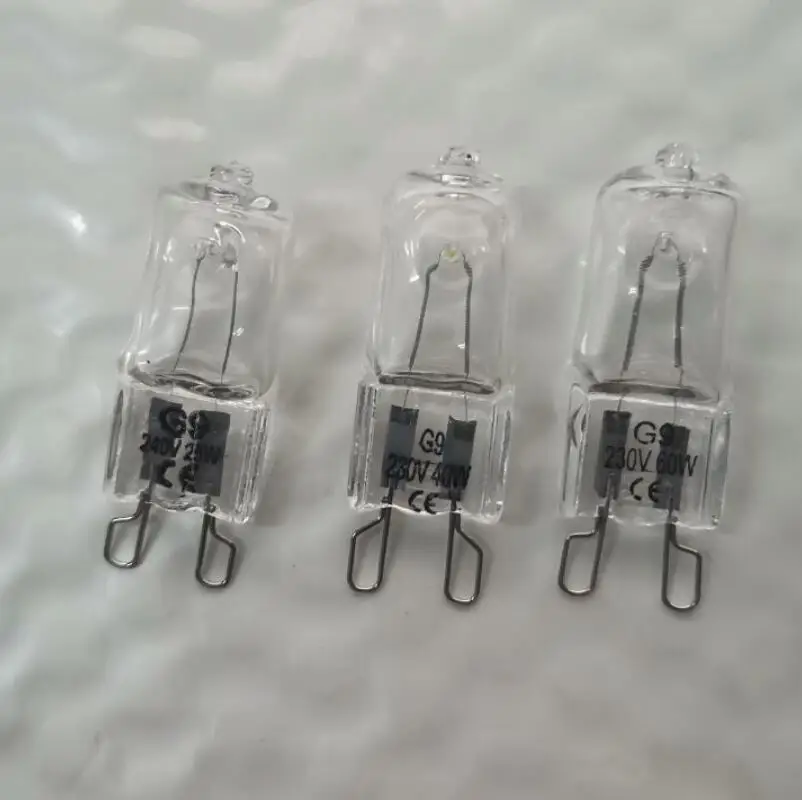 Halogen light bulb 2pcs/lot 25W 40W 60W G9 Oven Light High Temperature Resistant 220V 230V For Refrigerators Ovens Fans with box