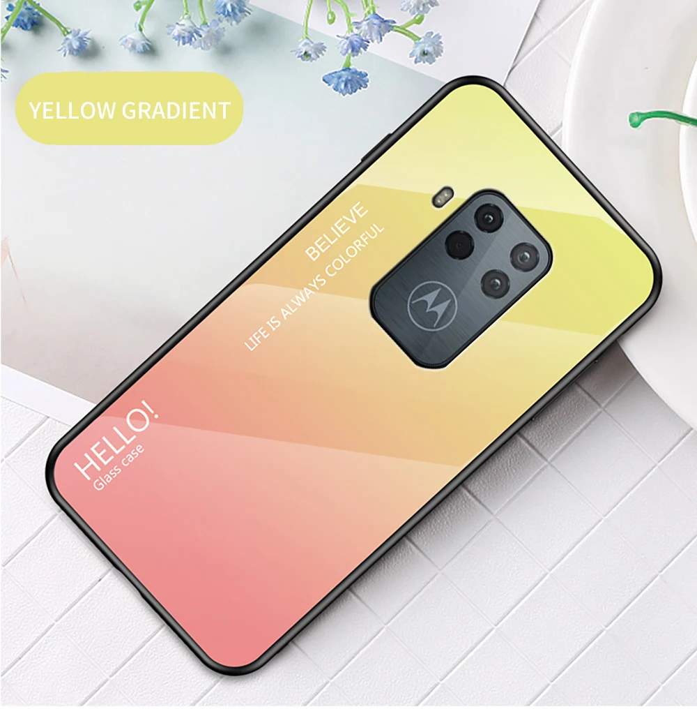 for Moto One Zoom Glass Case DECLAREYAO Luxury Hard Mirror Tempered Glass Coque For Moto G7 Power G7Play G5S Puls G6 Plu_voghion.com