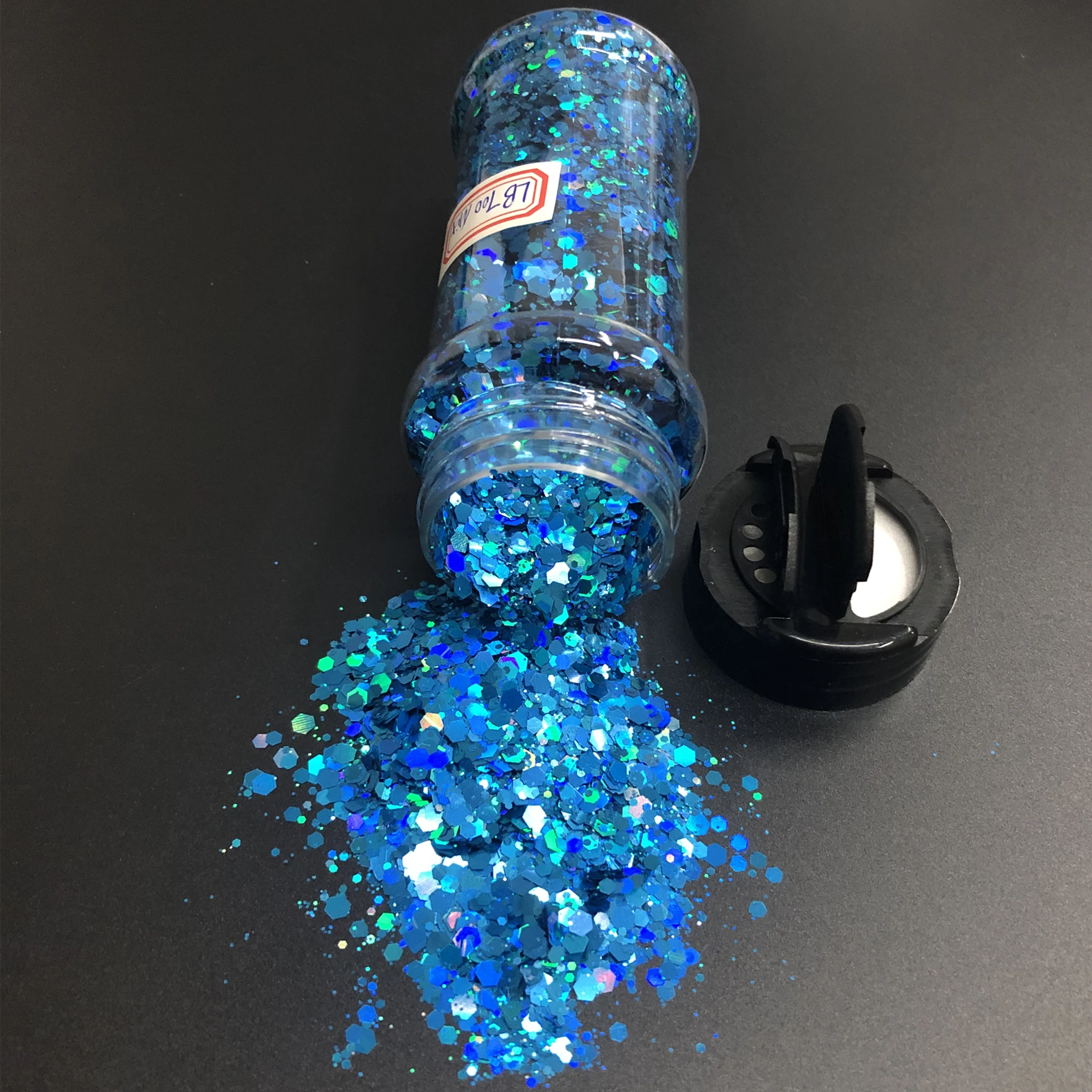 24 colors Rainbow Laser Chunky Nail Sequins nail glitter nail decoration in 2oz Shaker