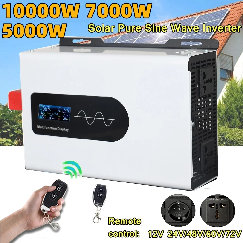 5000W Inverter A Onda Sinusoidale Pura Convertitore Di Tensione Dc 12v 220v Display Digitale 84871359 - Foto 9