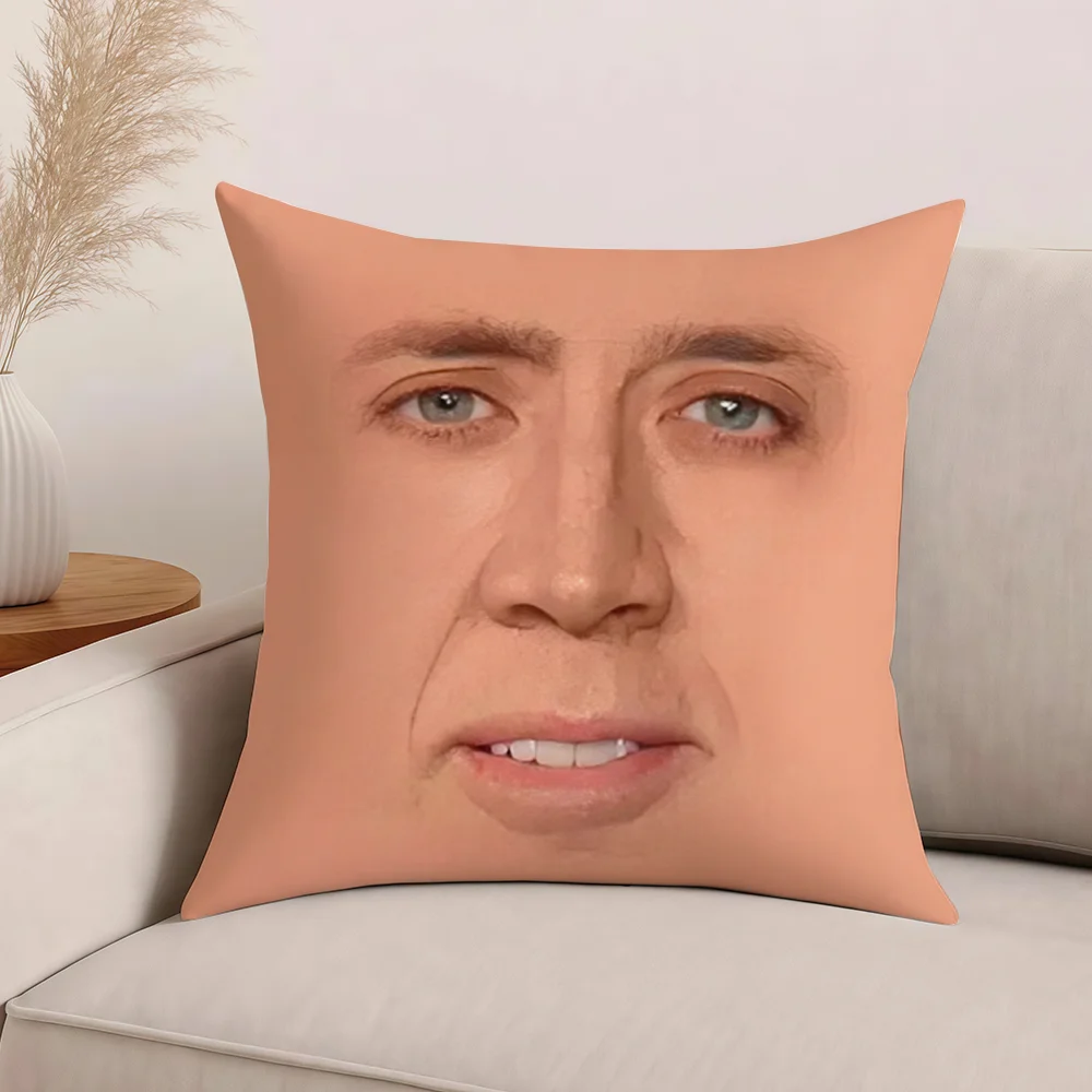 배우 뉴 팝 N-Nicolas C-Cage 재미있는 베개 케이스 사무실 쿠션 소파 자동차 침실 장식 쿠션 커버에 적합