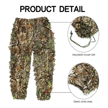 Men Women Kids Outdoor Ghillie Suit Camouflage Clothes Jungle Suit CS Training Leaves Clothing Hunting Suit Pants HoodedJacket 6