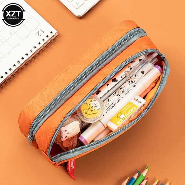 Double Zipper Camouflage Canvas Pencil Case Boys Pencil Bag School  Stationery Bag Student Pen Case School Supplies Storage Bags - AliExpress