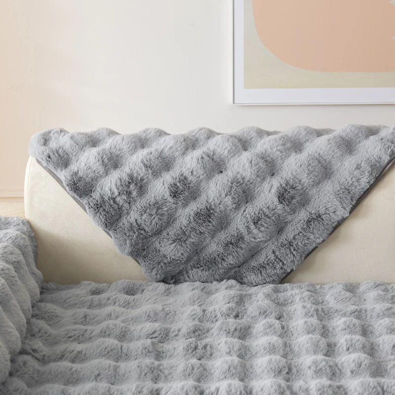 Plush sofa cushions for all seasons, living room bedroom decoration sofa simple modern dustproof sofa cover 5