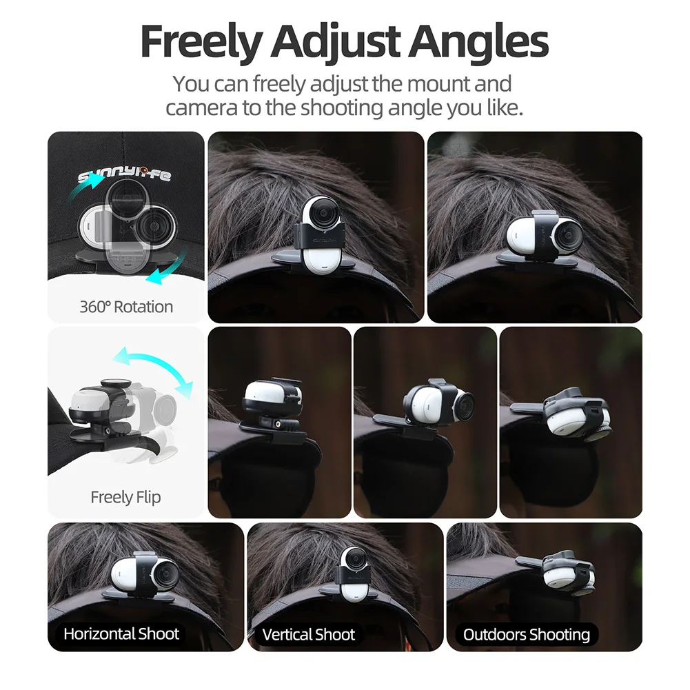 Magnetic Camera Cap Holder for Insta 360 Go 3/3S Quick Release Sport Hat Clip Cameral Fixed Mount Backpack Strap Clamp Easy Clip