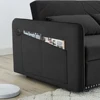 MH Sleeper Sofa Bed w/USB Port, 3-in-1 Adjustable Pull-Out Bed, 2 Lumbar Pillows, Side Pocket - Soft Velvet Convertible Sleeper 4