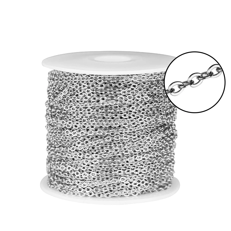Rose Gold Stainless Steel Chain Necklace - 2 Meters, 1-3mm Gold Link Cable for DIY Jewelry Making Supplies Wholesale