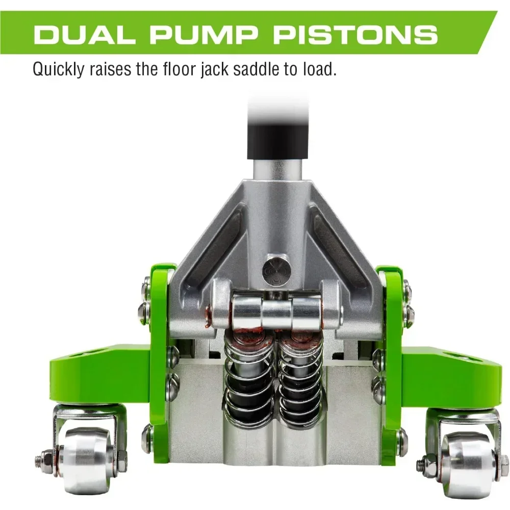 Arcan 3-Ton Quick Rise Aluminum Floor Jack with Dual Pump Pistons & Reinforced Lifting Arm (A20018_A20019)