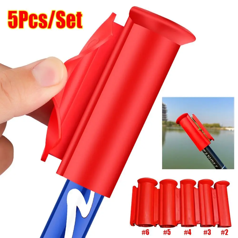 Wire Winder Fishing Rod Plug Silicone Fishing Line Winder Red High Elasticity Rod Head Cover Tackle Accessories