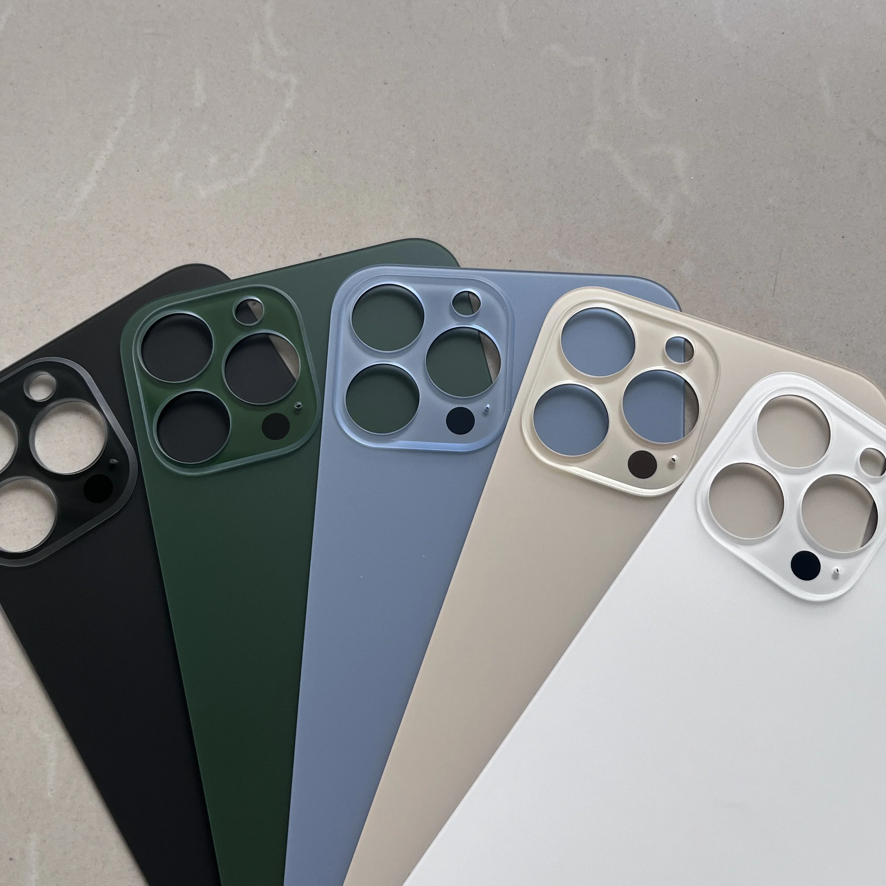 iPhone 13 Pro Max用背面ガラス交換部品、10個入り2in1ビッグホール